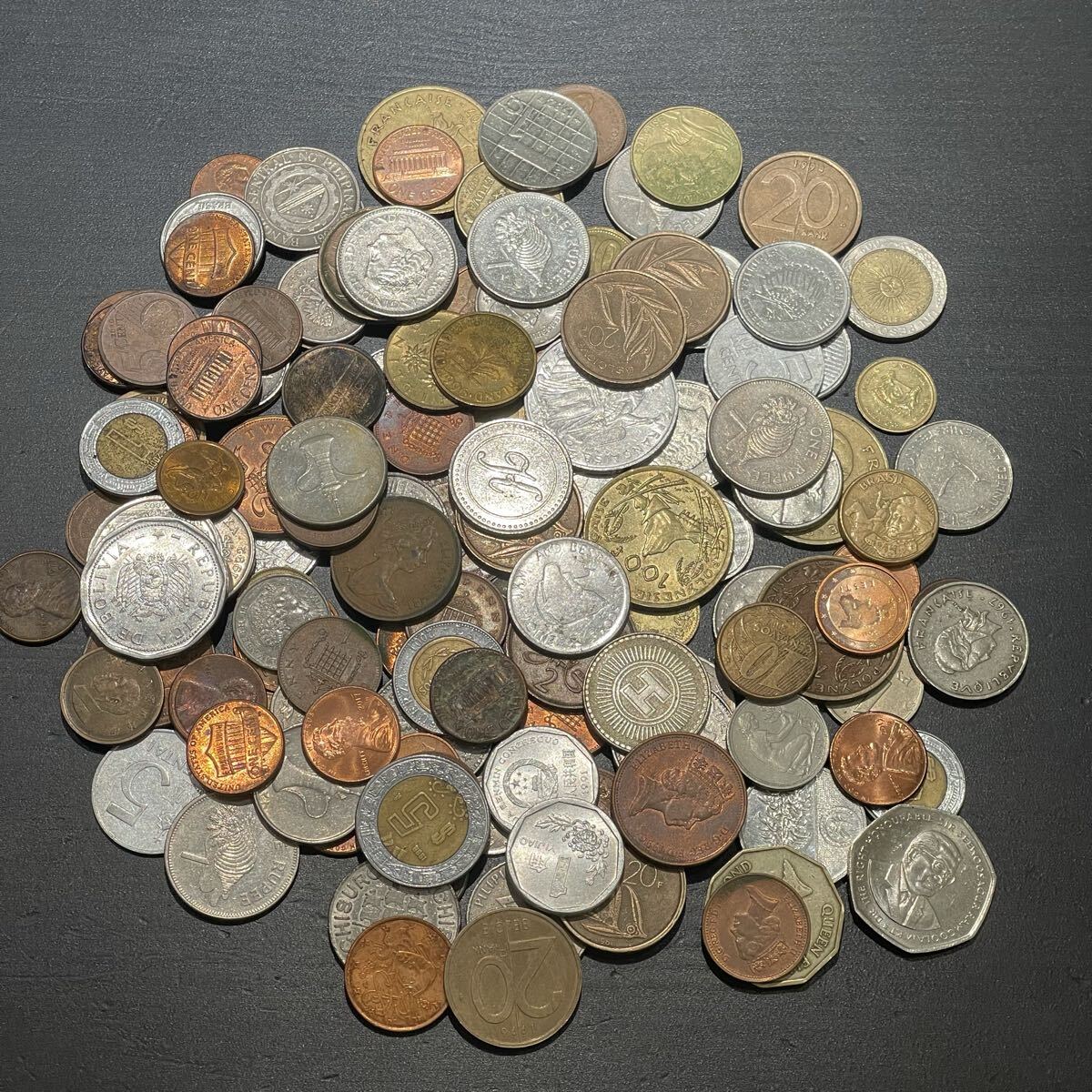 1円〜 外国 古銭 硬貨 まとめ 約0.62キロ 外国銭 コイン アメリカ 中国 香港拍卖
