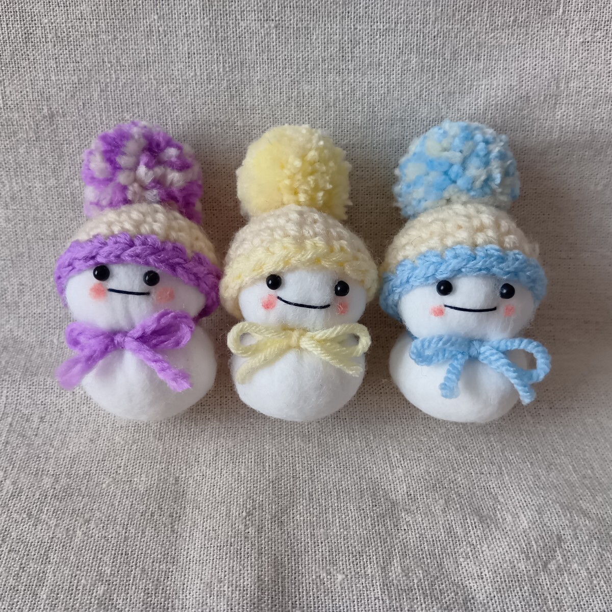 ハンドメイド ゆきだるまオーナメント 3個セット 15 雪だるま クリスマス 冬雑貨拍卖