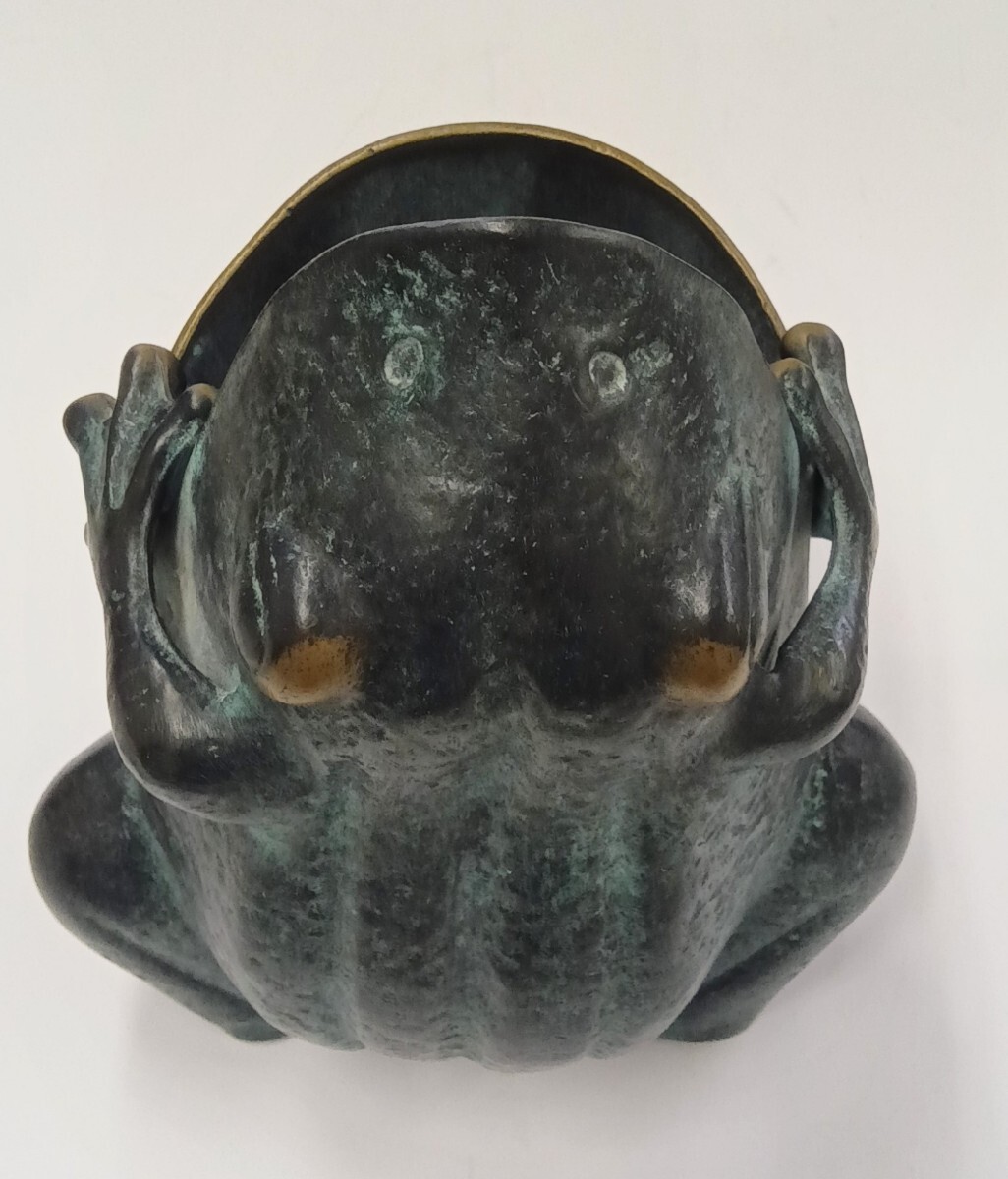 オープンマウス ブロンズメタル カエル花瓶 置物 拍卖