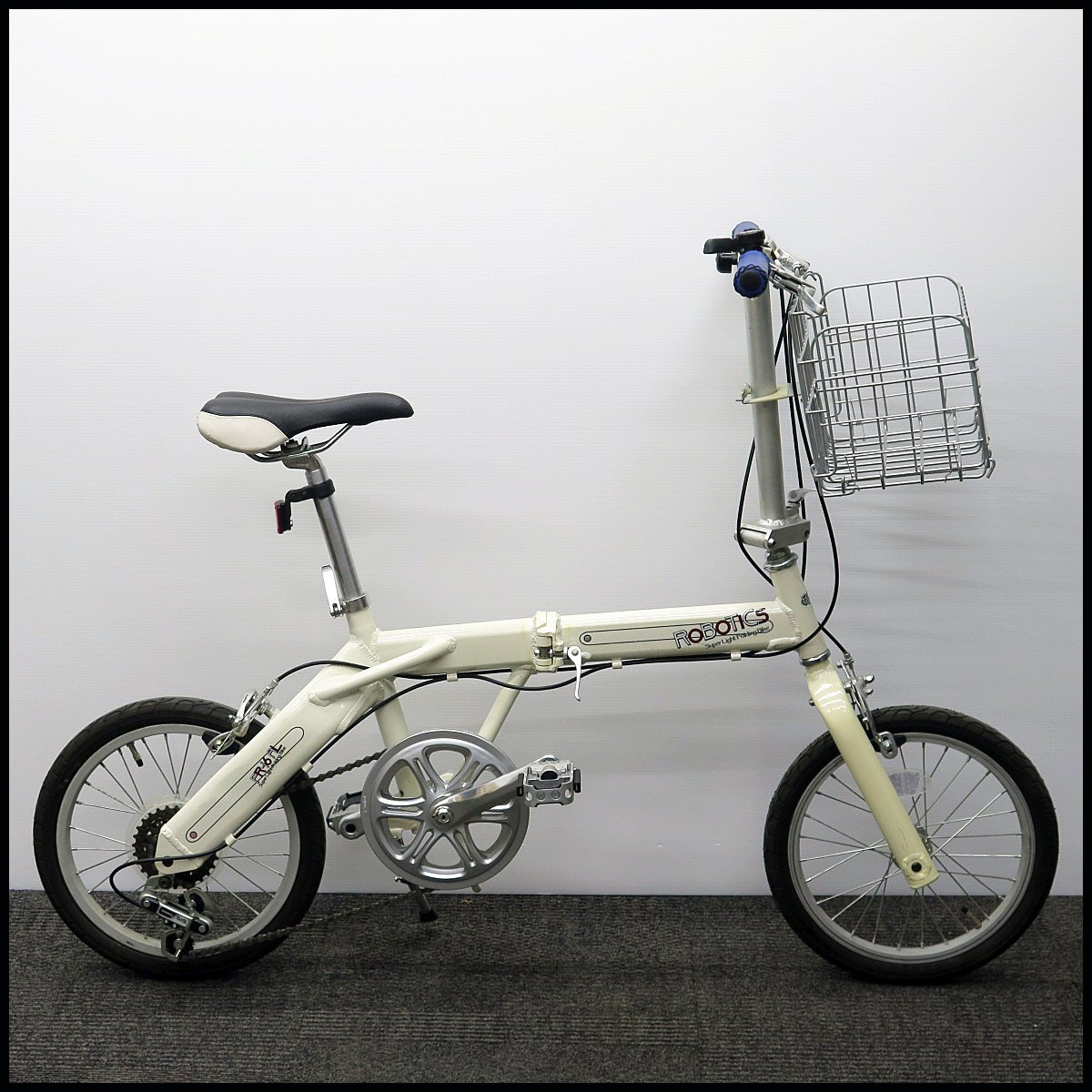 I84) 美品 ROBOTICS 折りたたみ自転車 5段階変速 16インチ フォールディングバイク/小径車/ミニベロ/アルミ製/日本ロボティクス/FR-16AL拍卖