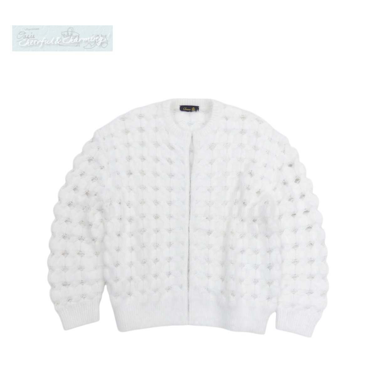 Drawer ファーアイレットカーディガン F ホワイト コットンBLEND 6515-199-0661 '25年RESORT拍卖