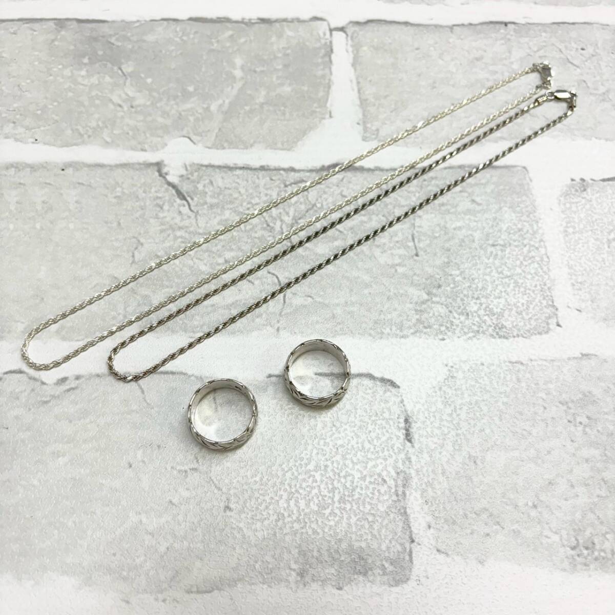 【T1108】925刻印 アクセサリー まとめ ネックレス リング 指輪 シルバー silver レディース ジュエリー 総重量:約22.8g拍卖