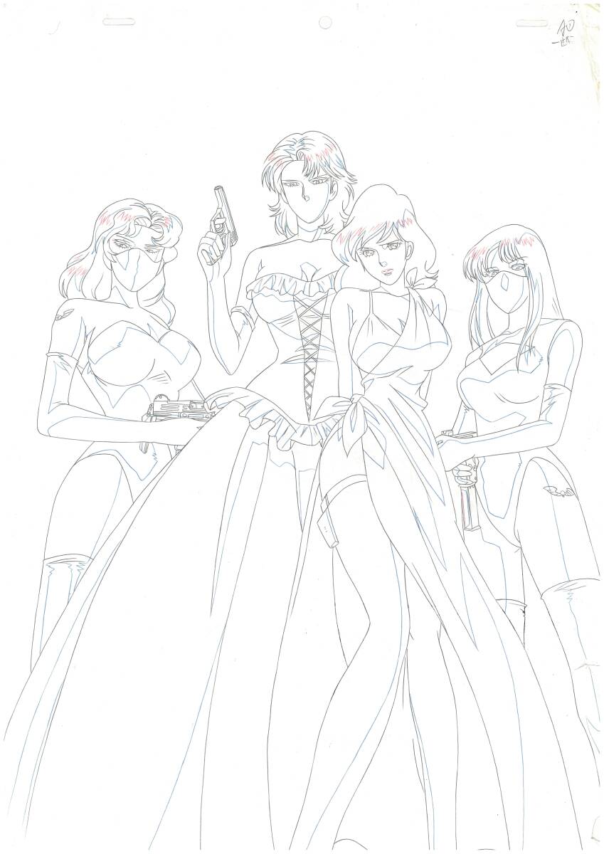 ☆ルパン三世 天使の策略 ~夢のカケラは殺しの香り~・直筆大判原図・不二子を人質のジョーとBエンジェルズ兵・モンキーパンチ・TMS拍卖