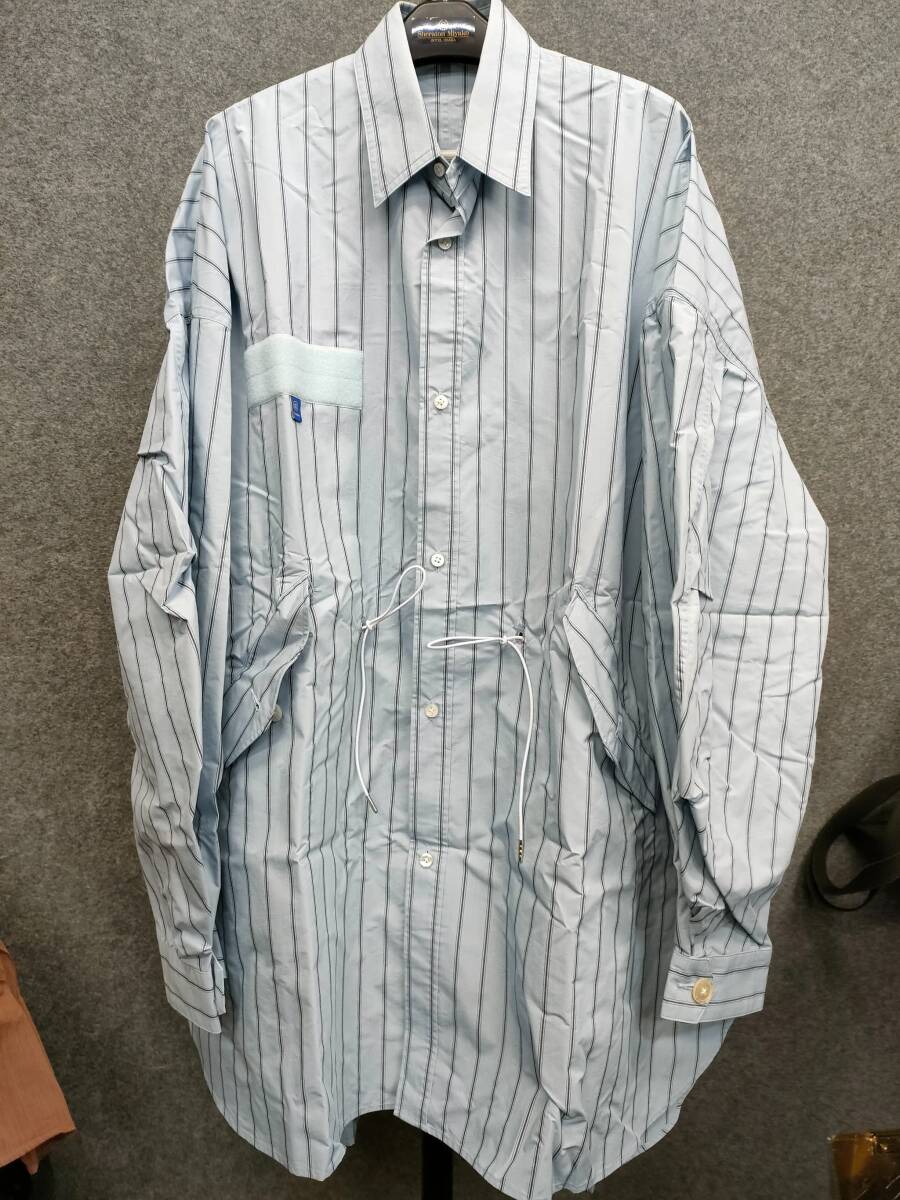 ★FUMITO GANRYU フミトガンリュウ ストライプ 長袖シャツ FU8-BL-05 サイズ3拍卖