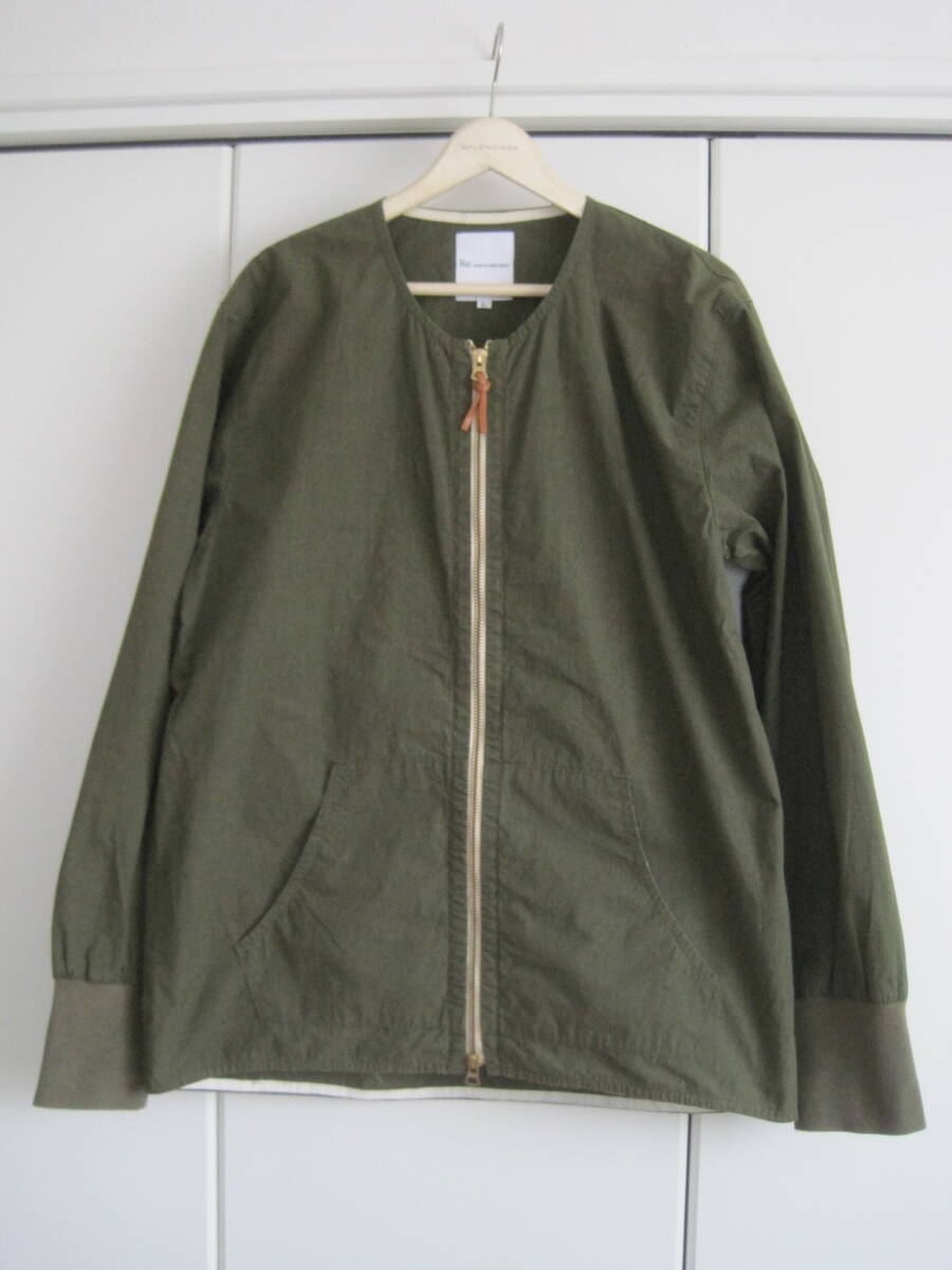 日本製 Re made in tokyo japan アールイー コットン×ナイロン ダブルZIP ブルゾン L拍卖
