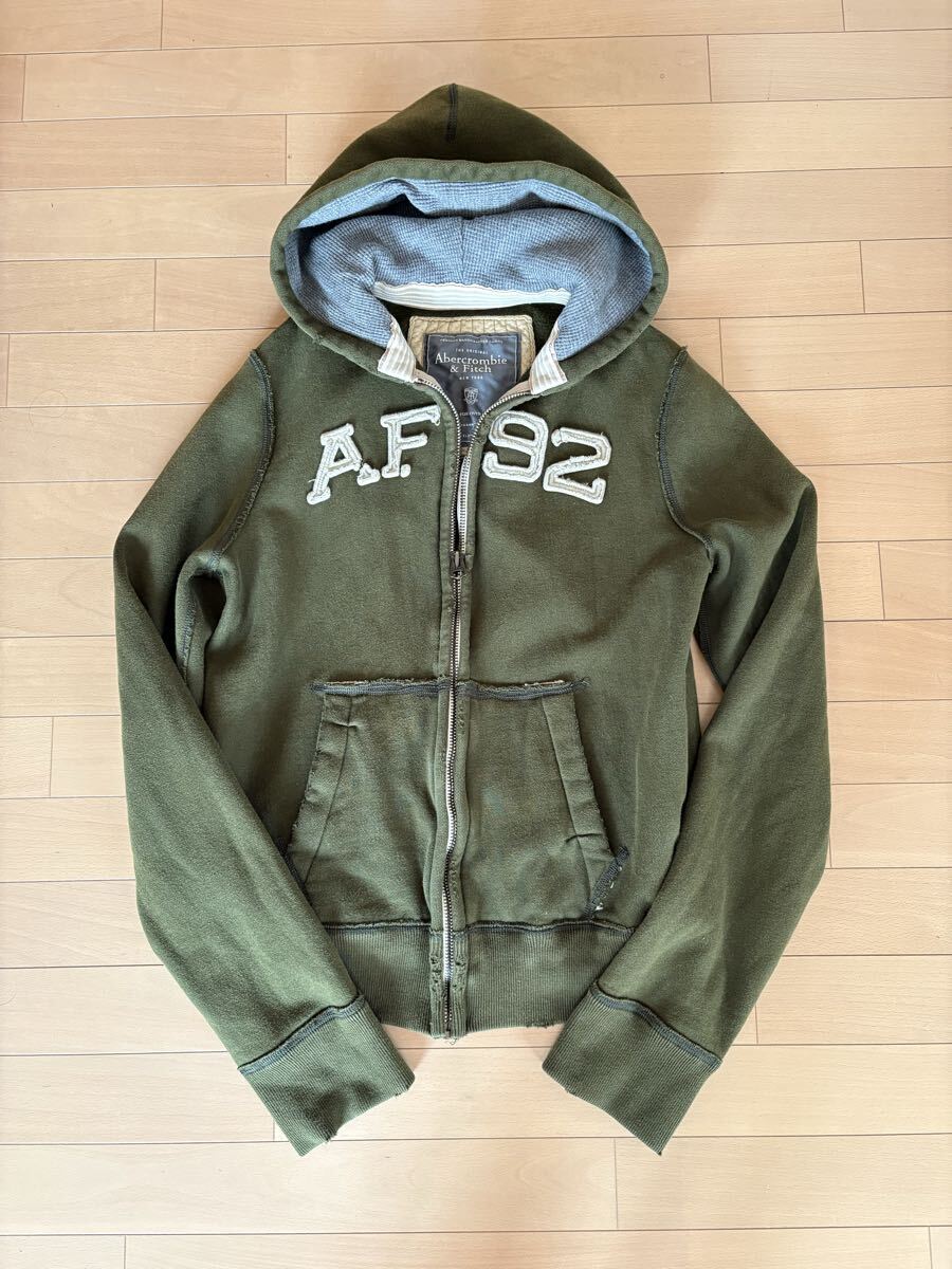 アバクロ パーカーダメージ加工 Sサイズ グリーン 拍卖