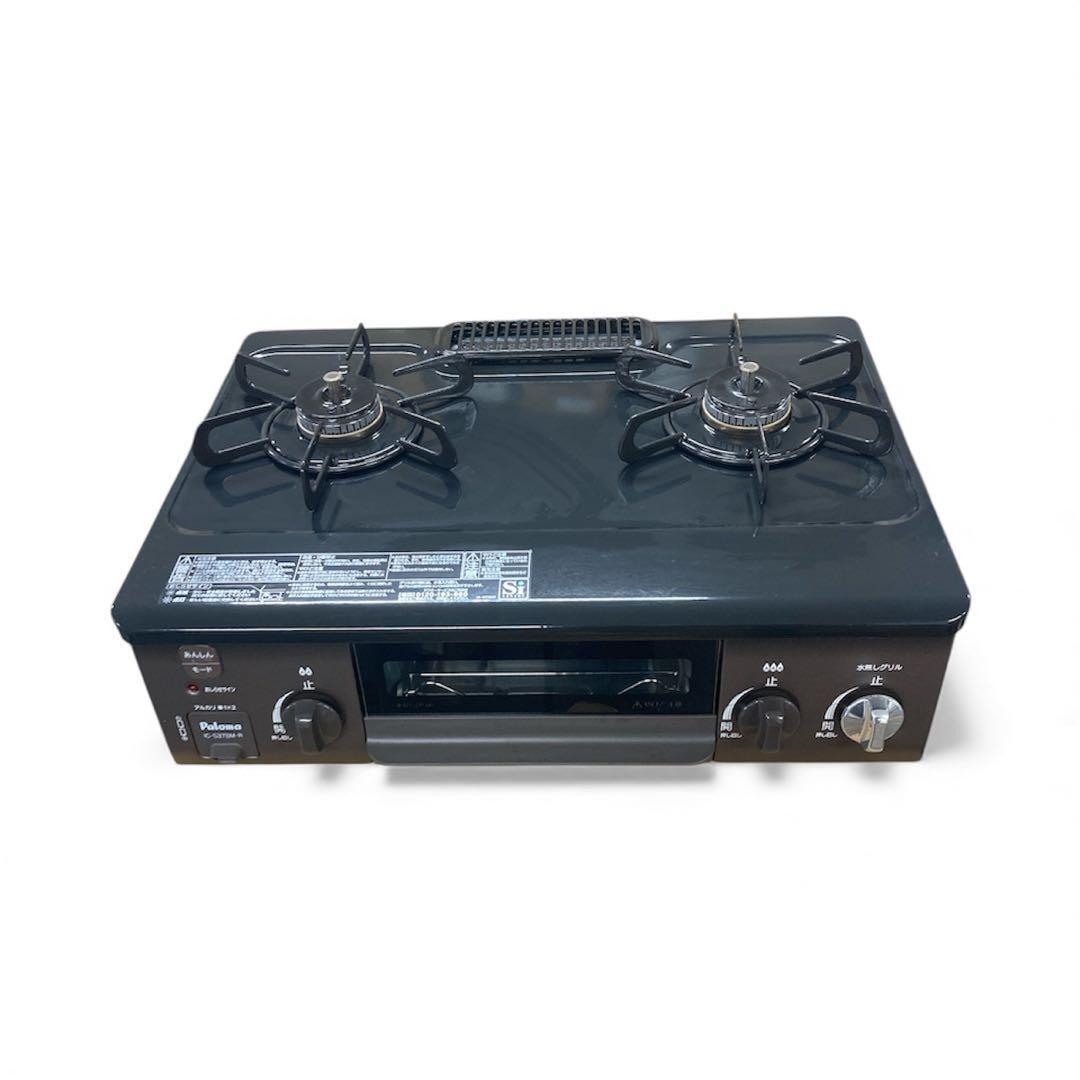 K-073【直接引取り可】2023年製 パロマ ガスコンロ IC-S37BM-2R 都市ガス用 ブラック拍卖