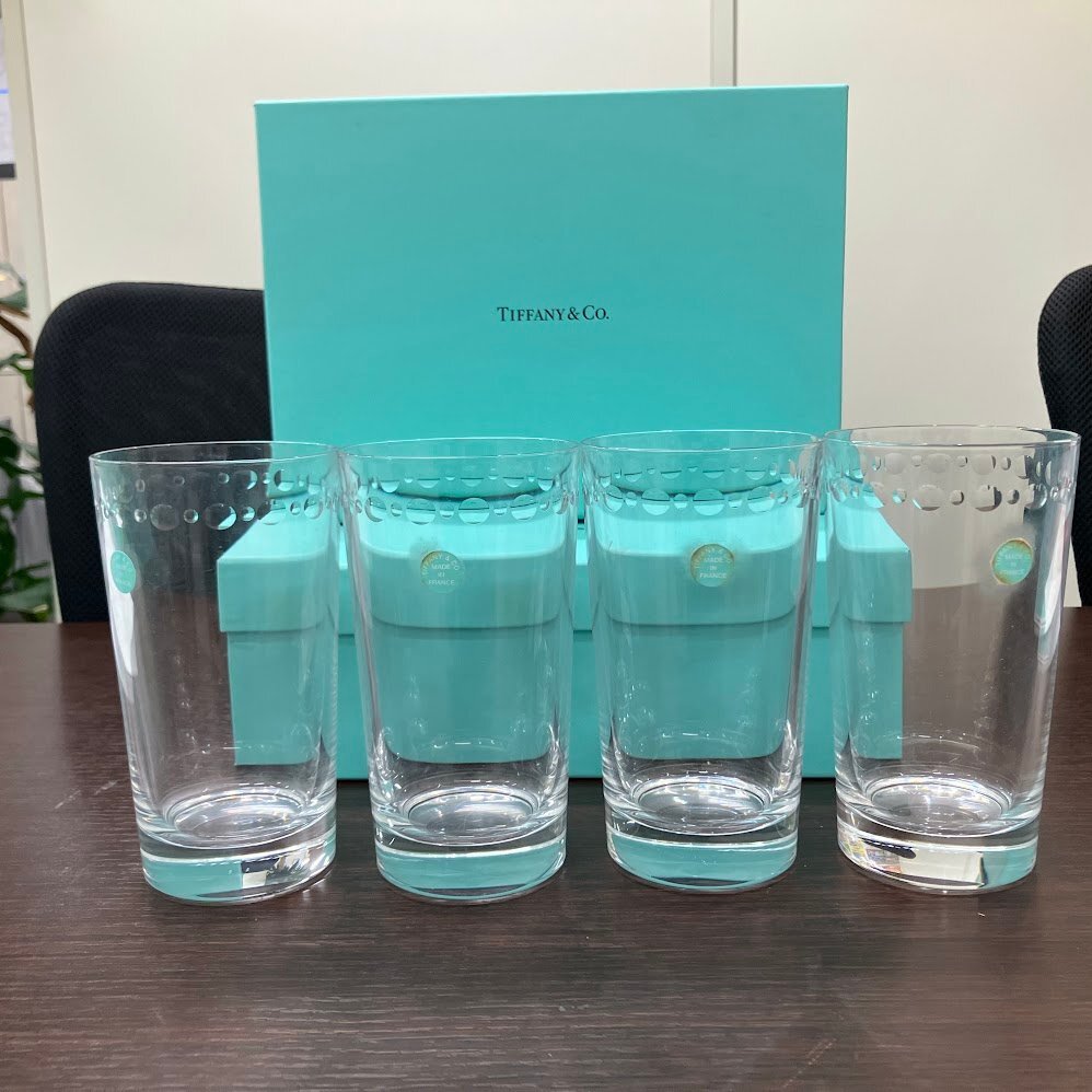 ★☆ティファニー グラスコップ 4個 TIFFANY&CO. 食器 箱 インテリア キッチン ☆★拍卖
