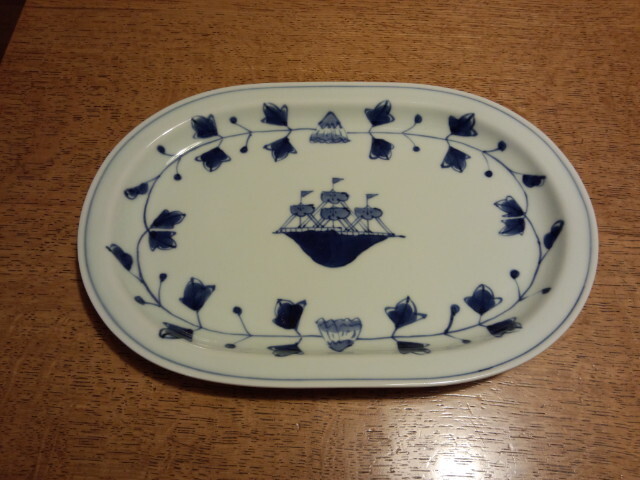 有田焼 青花 楕円中皿①拍卖