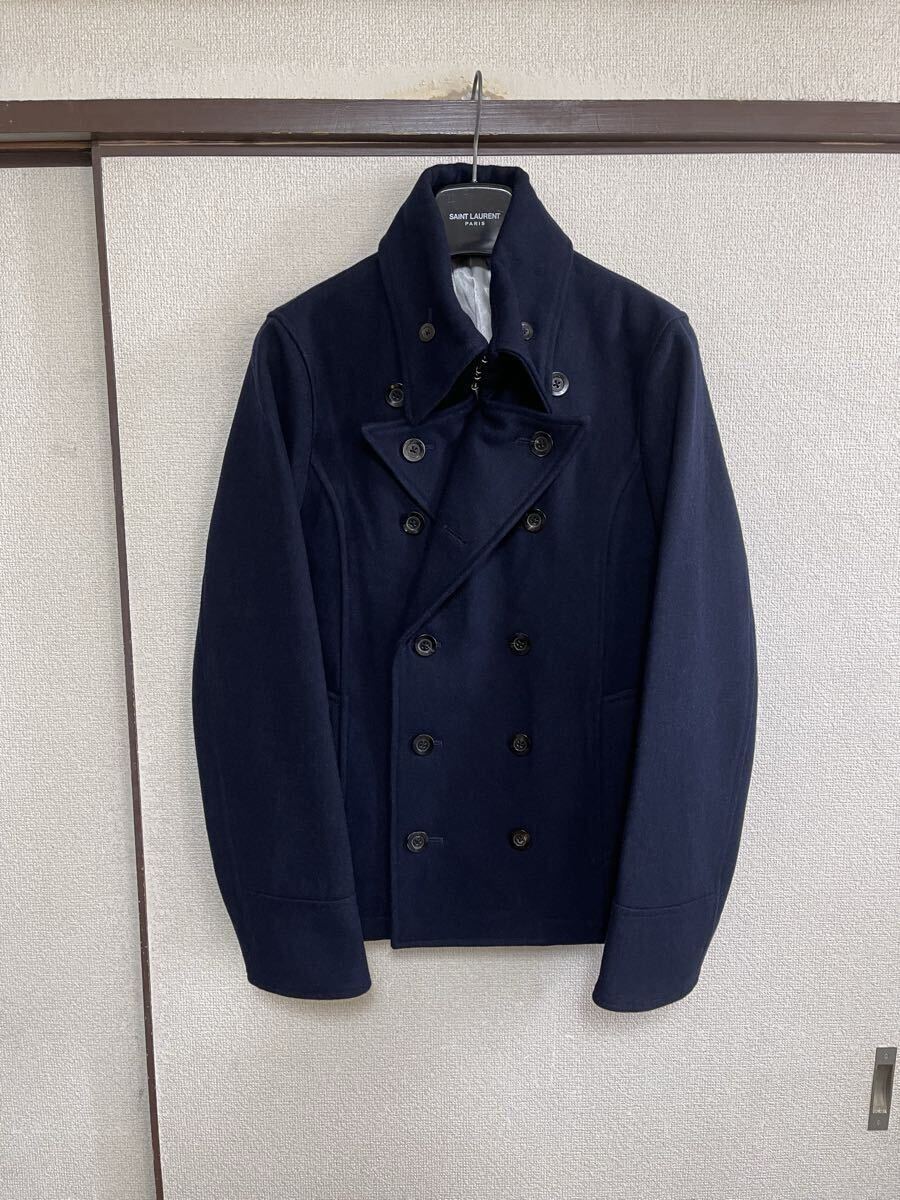 【即決】【良品】 NO-ID ノーアイディー MELTON PEA COAT Pコート ピーコート NAVY ネイビー 即決早い者勝ち拍卖