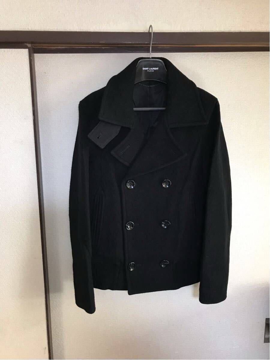 【即決】【良品】 LOUNGE LIZARD ラウンジリザード MELTON PEA COAT メルトンPコート ピーコート BLACK ブラック 黒色 即決早い者勝ち拍卖