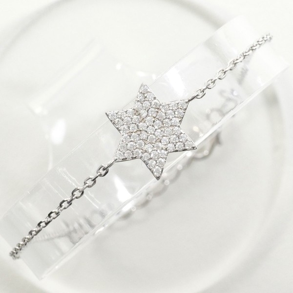 フォリフォリ シルバー ブレスレット ジルコニア 箱 総重量約1.7g 約20cm 中古 美品 送料無料☆0315拍卖