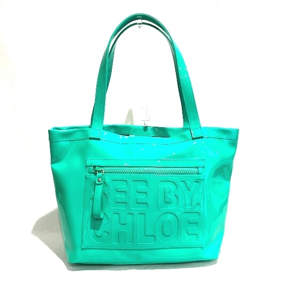 シーバイクロエ グリーン パテントレザー バッグ トートバッグ レディース☆0319拍卖