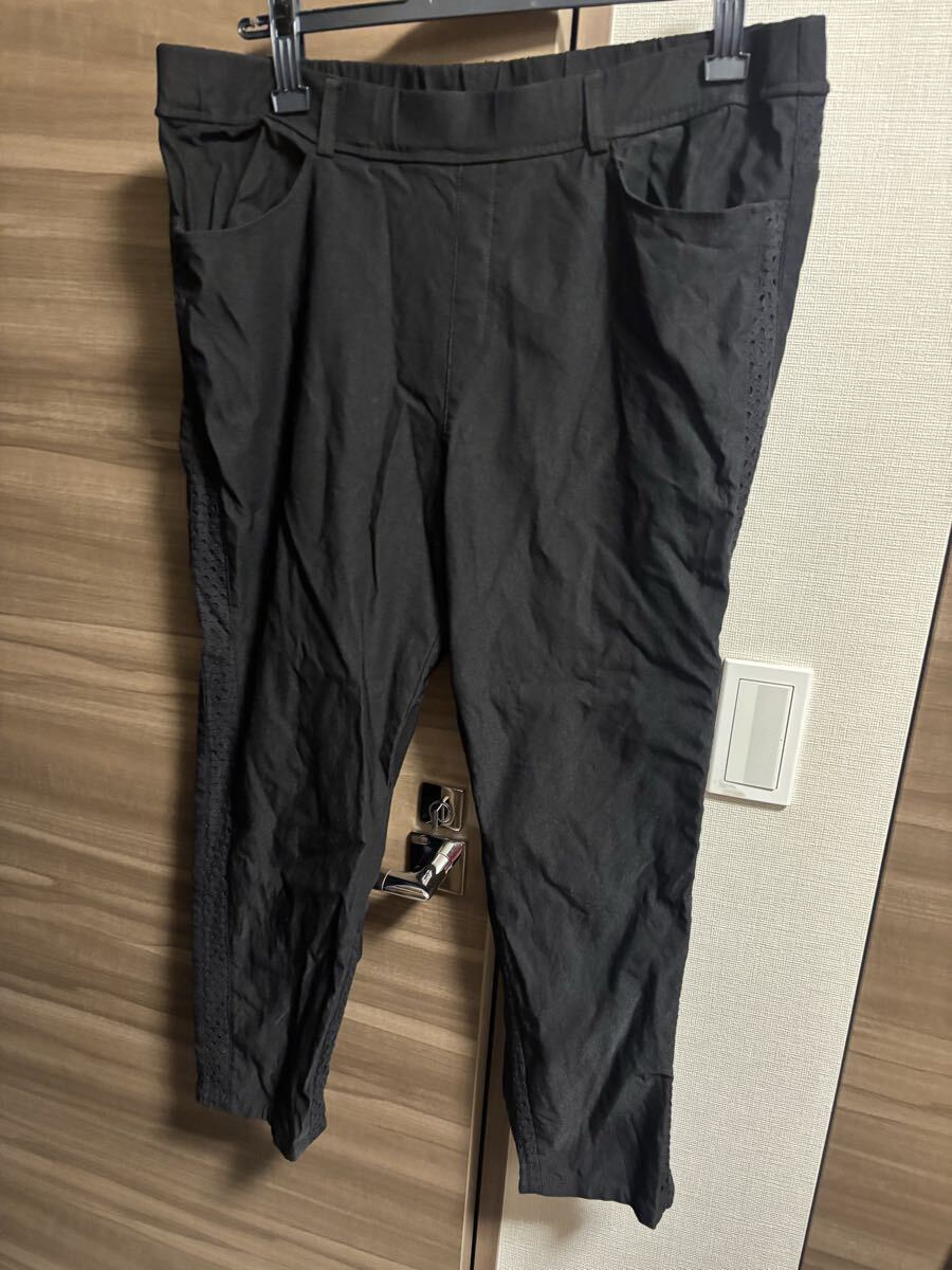 未使用同様美品 4Lサイズ 大きい 黒 カジュアルパンツ ウエストゴム入りらくらく 即決あり拍卖