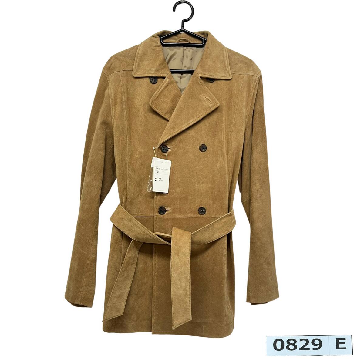 (志)【新品】トゥモローランド GALERIE VIE/ギャルリーヴィー 本革 トレンチコート スウェードレザー 豚革 ピッグスキン メンズ(o)0829E拍卖