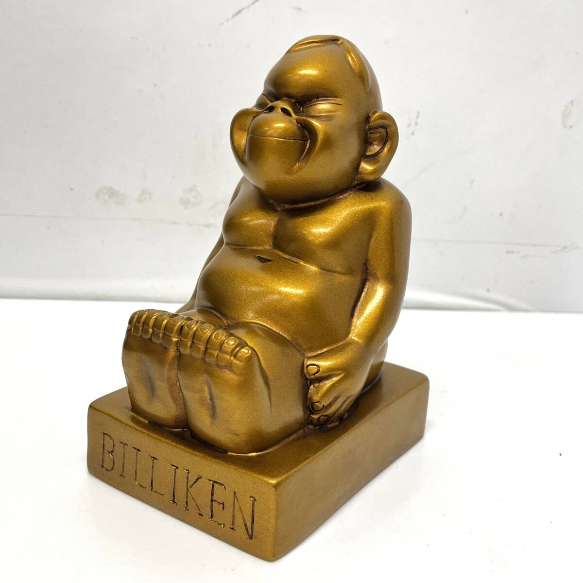 (志)BILLIKEN ビリケン 幸福の神様 大阪名物 置物 商売繁盛 開運 インテリア 高さ:約19cm レトロ ヴィンテージ(o)1104G拍卖