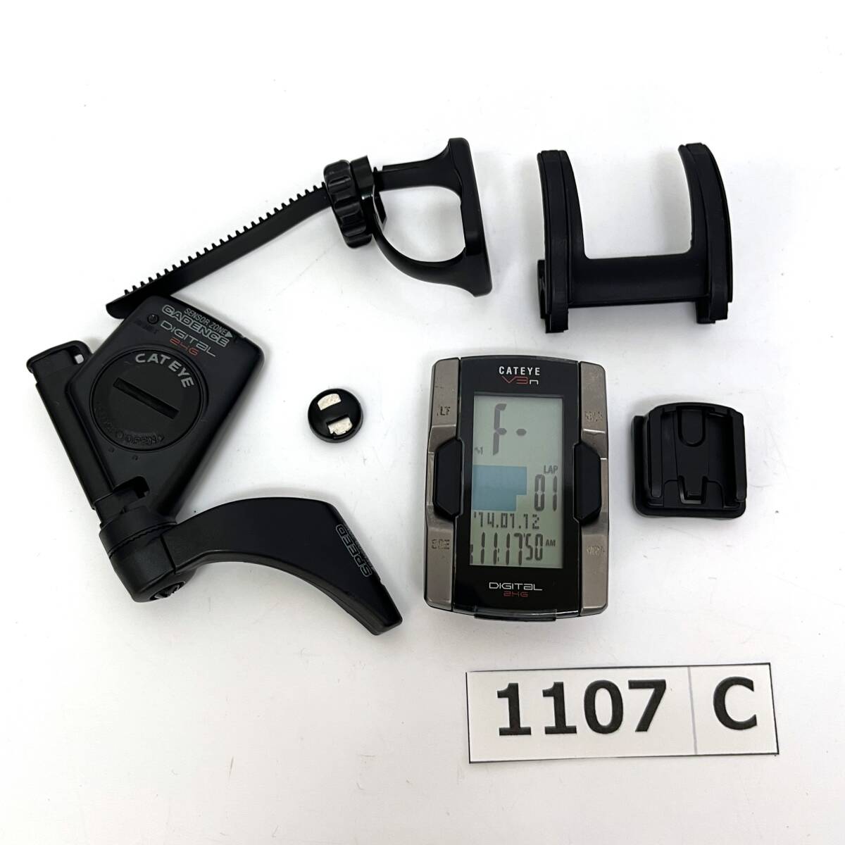 (志)【動作品】CATEYE/キャットアイ V3n サイクルコンピューター ISC-10 M11-927 サイコン 付属品 デジタル2HG ロードバイク 自転車(o1107C拍卖