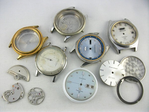 Y97u★CITIZEN 古い腕時計 ケース 枠 文字盤 色々 時計部品パーツ シチズン時計 中古拍卖