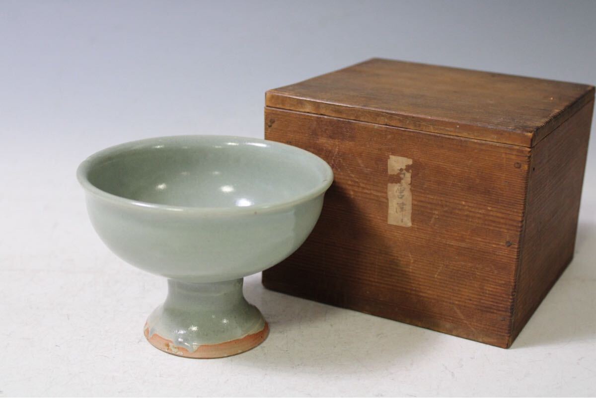 【英】B406 時代 青磁馬上杯 中国美術 朝鮮 韓国 酒器 酒盃 青瓷 骨董品 美術品 古美術 時代品 ba拍卖