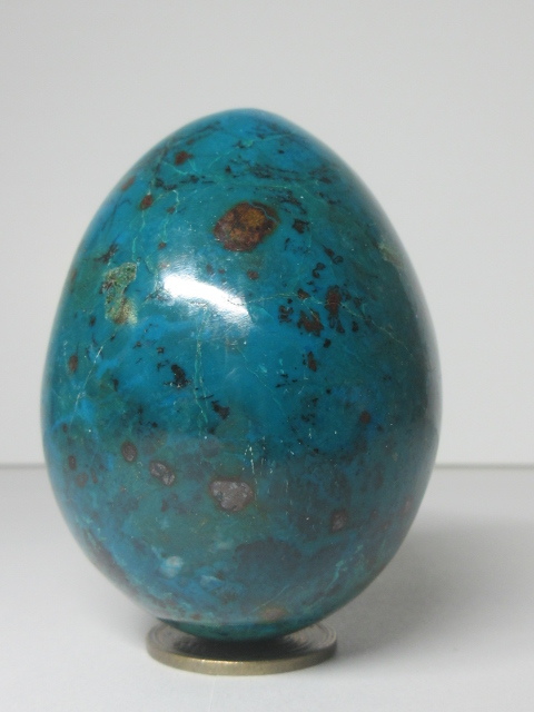 ★エッグ型クリソコラ天然石原石★青い海、まるで地球・ディスプレイ・置物★骨董・レア・ビンテージ・アンティーク・コレクション・美品★拍卖