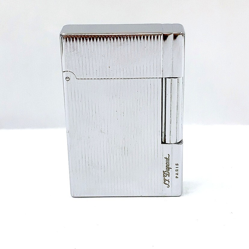 ・81237 S.T.Dupont GATSBY エステーデュポン ギャッツビー ローラー式 ガスライター シルバーストライプ柄 火花○拍卖