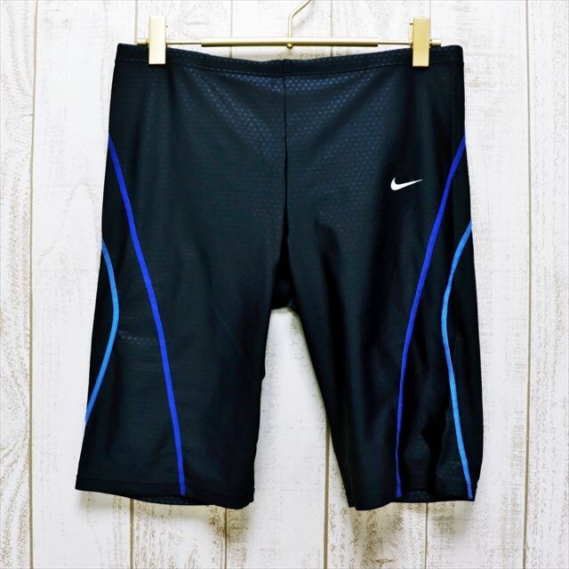 BE4-V59☆//メガXLサイズ☆新品同様♪NIKEナイキ競泳水着*フットマーク*人気の柄入り*青ステッチ※一番安価な送料はゆうパケットなら250円拍卖