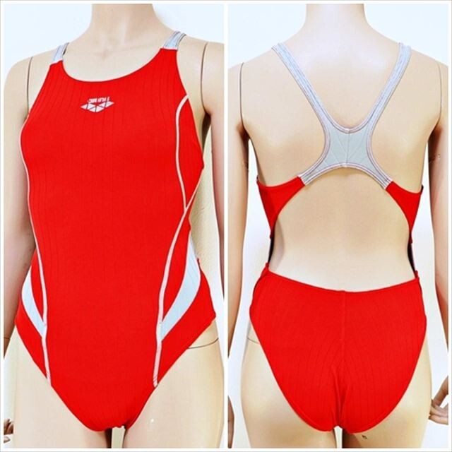 BE5-E96☆//arena/アリーナ♪競泳水着*好印象のレッドカラー☆グレーとも相性◎*オープンバック※一番安価な送料はゆうパケットなら250円 拍卖