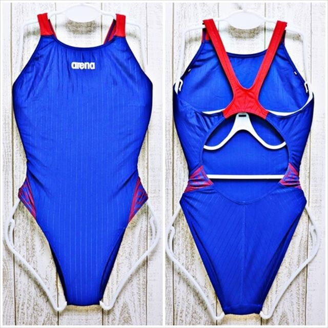 BE5-C01☆//arena/アリーナ♪Lサイズ*競泳水着*美しく映えるロイヤルブルー☆インパクトある赤色※一番安価な送料はゆうパケットなら250円拍卖