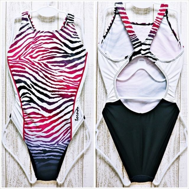 BE5-B97☆//TORNADO/トルネード♪Lサイズ☆競泳水着*SEXYなグラデーションカラーのゼブラ柄※一番安価な送料はゆうパケットなら250円拍卖