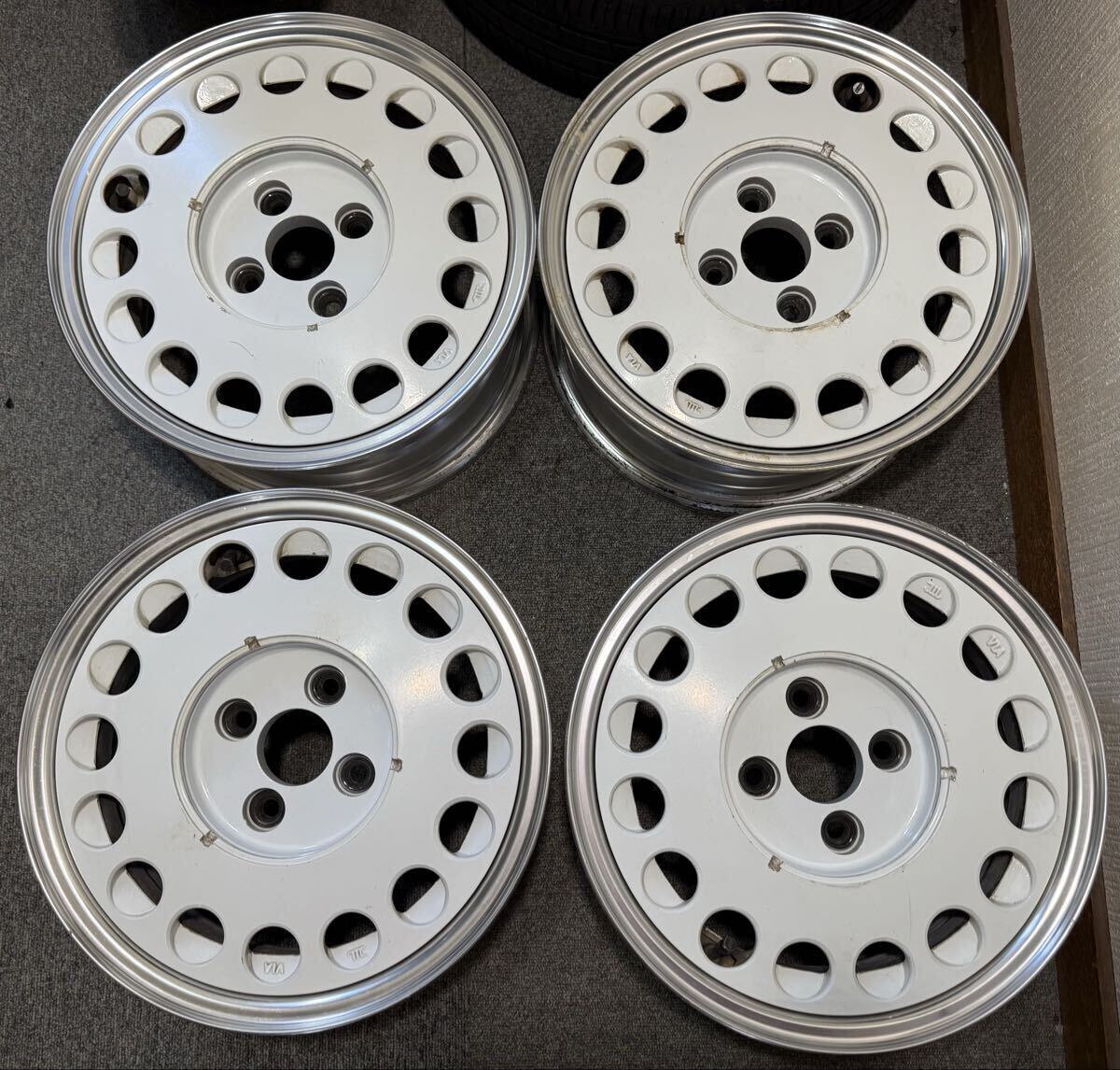 ENKEI エアロディッシュ 14×6J+35 PCD100 4H 中古4本セット 希少 当時物 シビック拍卖