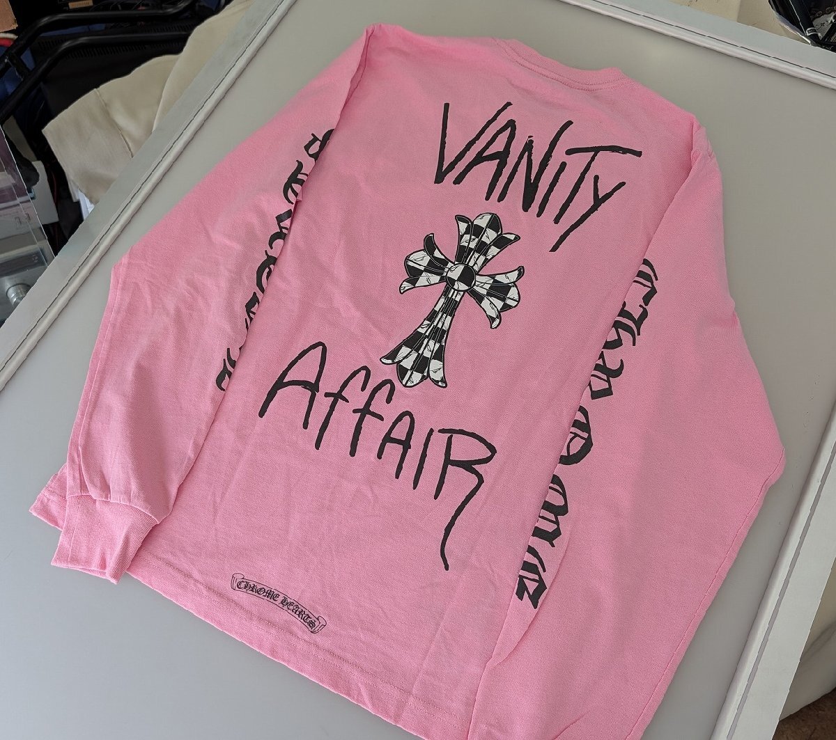 $希少【 CHROME HEARTS MATTY BOY クロムハーツ マッティボーイ ロンT ピンク サイズ表記:M コラボモデル メンズ 服飾品 】KH15056拍卖
