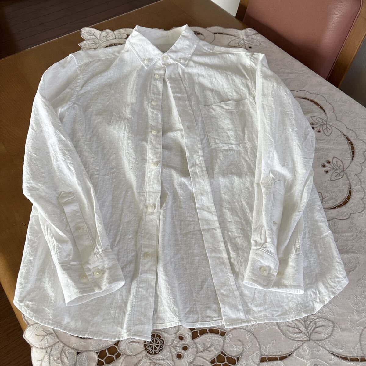 H&M ボタンダウン 長袖シャツ XS(日本サイズS) ホワイト 美品拍卖