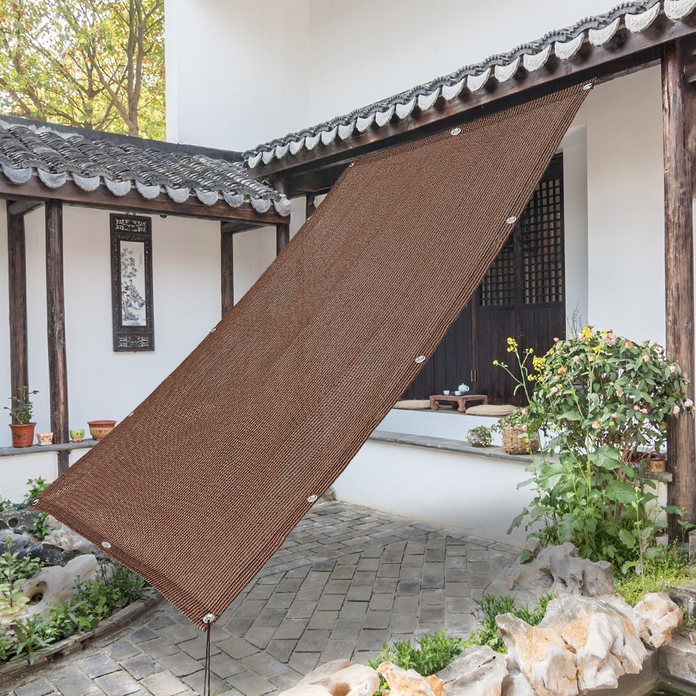 日よけシェード オーニングサンシェード日差しよけ サンシェード日よけシート目隠しフェンス 遮光シー 日除けシェード 四辺アルミ製ハトメ拍卖