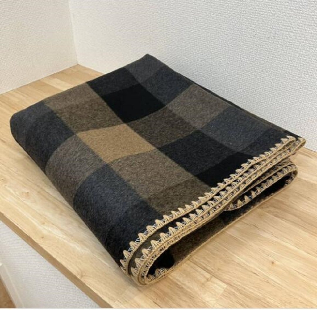 美品★厚地 カシミア毛布 ラグマット ブランケット 高品質200cmx150cm20%カシミア 80%ウール タペストリー キャンプ 保暖防寒 野外登山拍卖