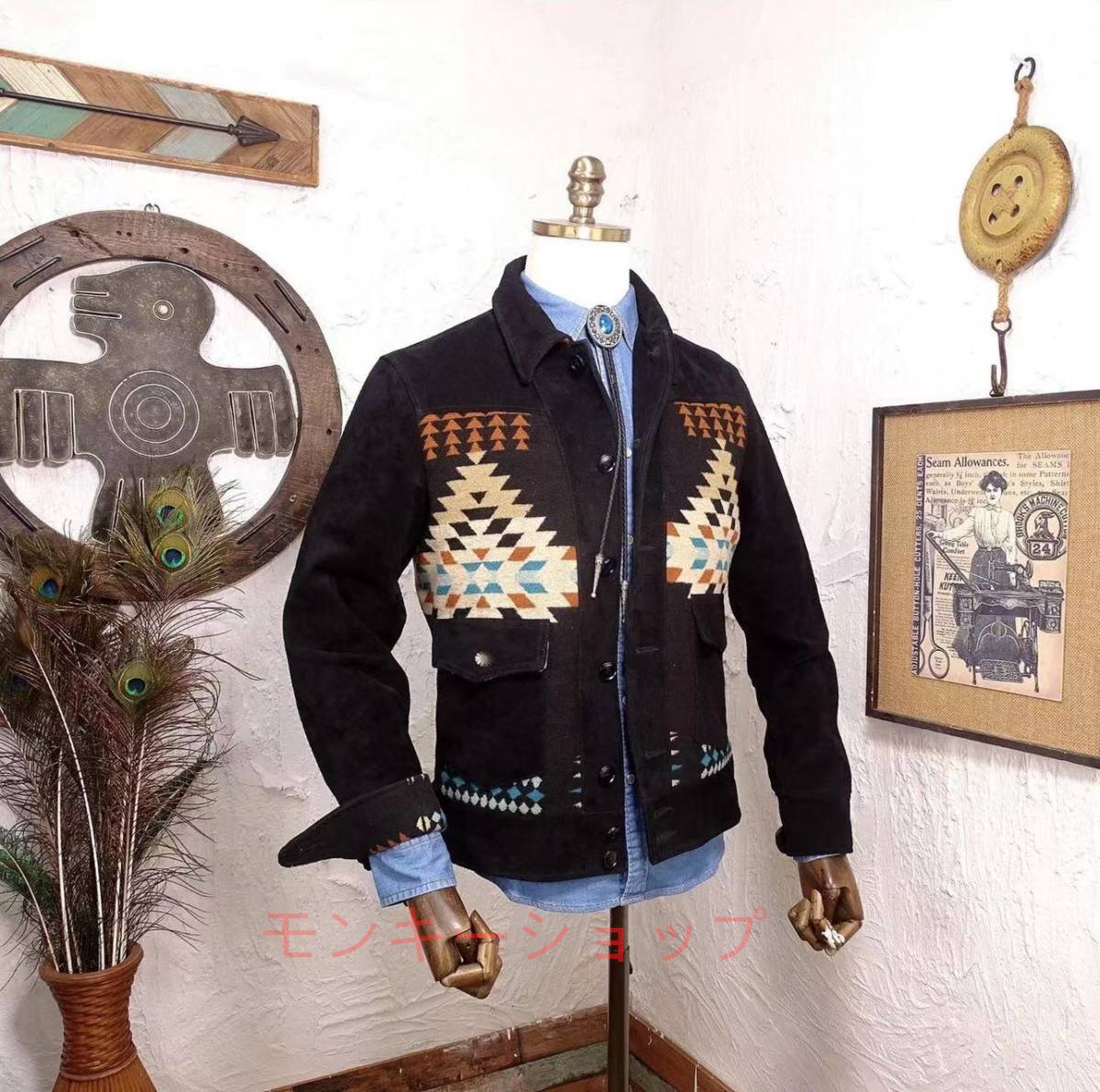 牛革 革ジャン 本革 スエードジャケット メンズファッション カウハイド S~5XL拍卖