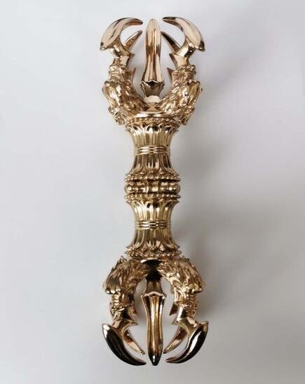 新作☆極上品 「密教法具 寺院用仏具」四大明王 五鈷杵 銅製 磨き仕上げ 22cm拍卖