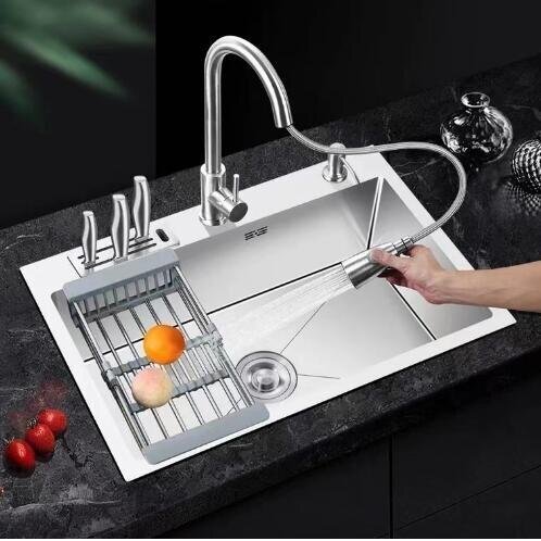 新品★大好評★綺麗台所 304ステンレス厚さ単溝水槽セット大きい単溝の洗濯皿の食器洗い池拍卖