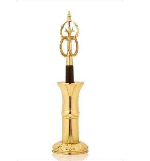 稀少!高品質◆極上品◆真言宗一面器 真鍮杖 仏教 仏具 28cm 密教法具仏教用品拍卖