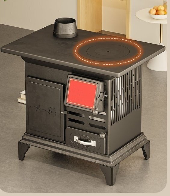 炭ストーブ暖房家庭用ガス化炉冬季石炭焚き薪両用農村新型室内無煙省エネ暖房拍卖