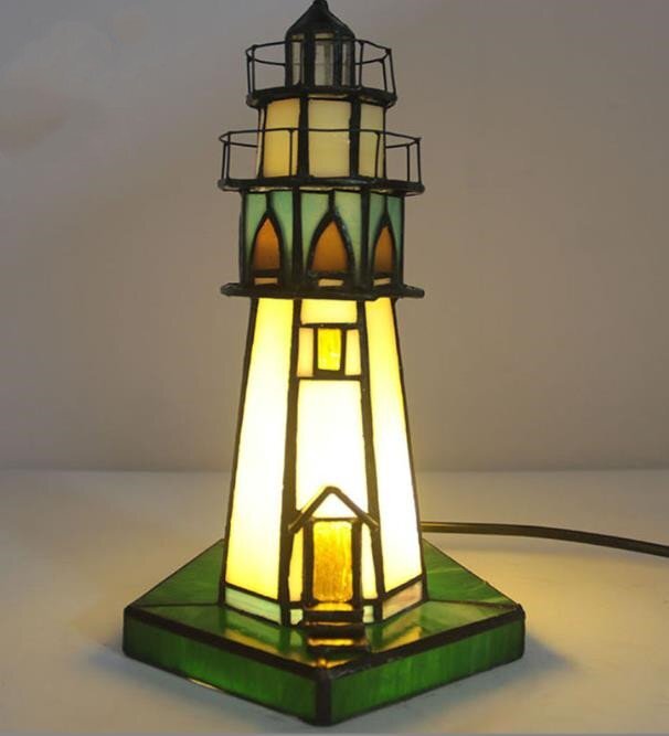 美品★灯台 ステンドランプ ステンドグラス アンティーク 花柄 レトロな雰囲気がおしゃれ★ヴィンテージ ティファニー 照明拍卖