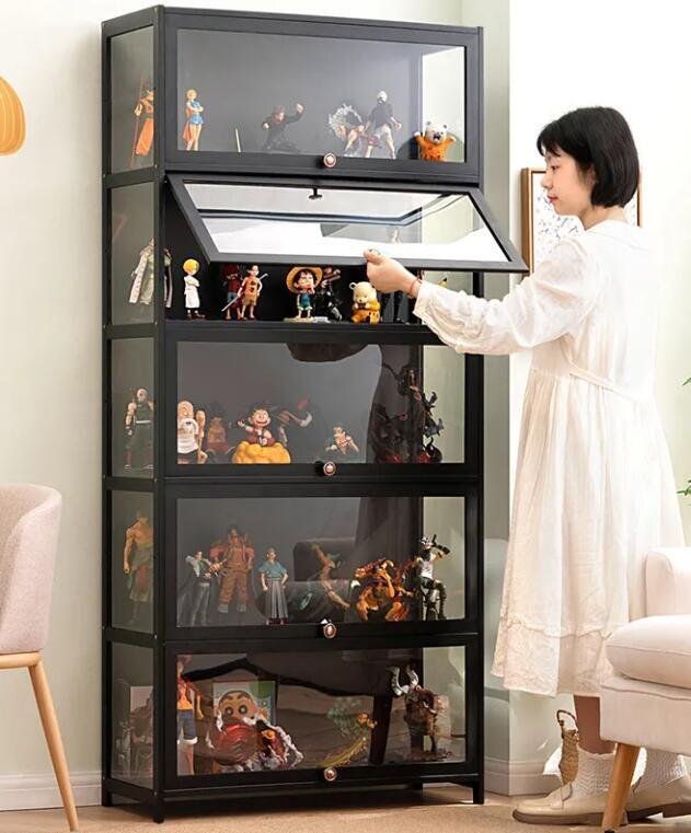 超人気★ショーケース 透明パネル フィギュア 棚 コレクションラック ガラス棚 収納キャビネット コレクションケース フ ガラスケース拍卖
