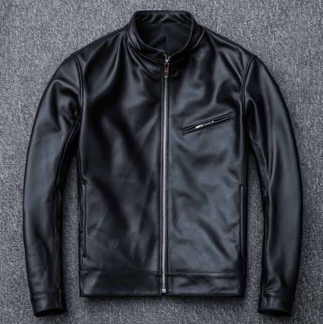 新入荷★美品■ シープスキン スタンドカラー シングルライダース レザージャケット ブラック サイズ イタリアンレザー ラム 羊革拍卖