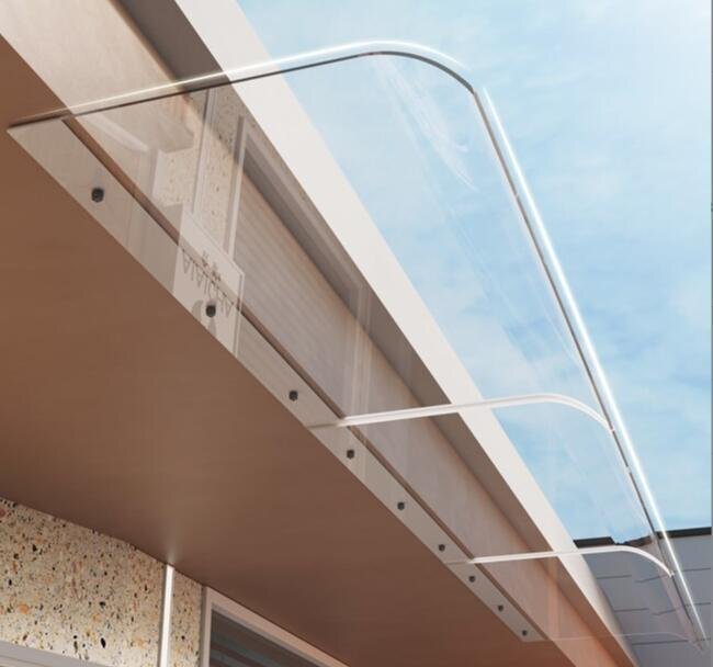 屋根庇 ひさし雨よけ / 透明 屋根庇 雨よけ キャノピー 雨よけ日よけに UV 雨 雪 日光家具保護庭園ドア 窓屋根後付け 拡張可能簡単設置拍卖