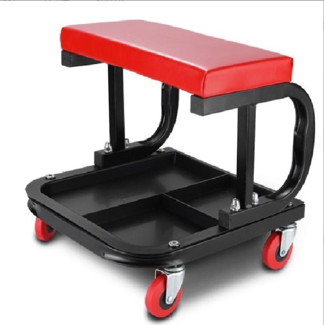 自動車修理用ワークベンチ テープ張り済み 修理用スツール U 字形 ツールトレイ付き収納機能搭載 移動可能なベンチ 車間用シート拍卖