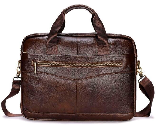美品★男性用バッグトップ牛革レトロハンドバッグジッパー横ブリーフケース拍卖