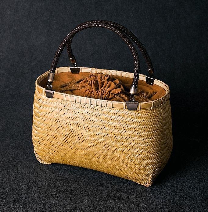 新品★新入荷 竹編みバッグ 竹細工 收納 竹編包 小物入れ籠 ハンドバッグ 竹製品拍卖