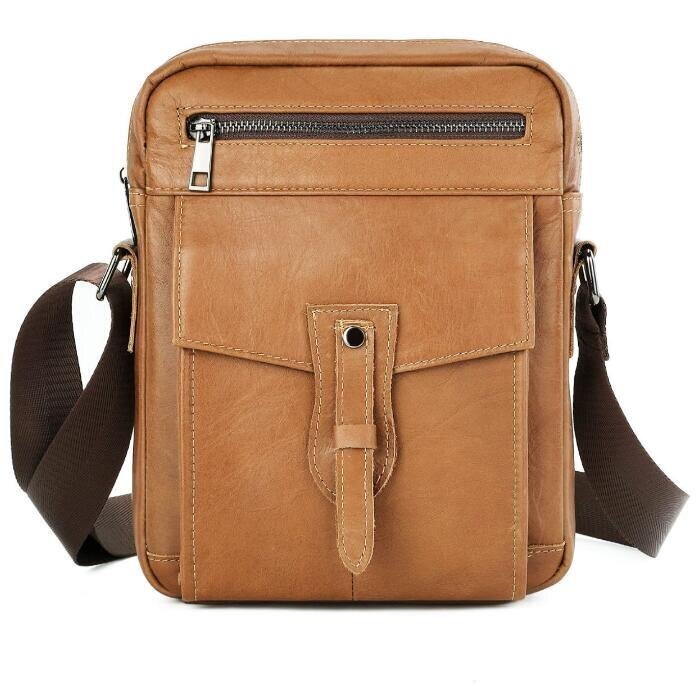 本革メンズバッグ斜めショルダーバッグ本革多機能バッグ牛革カジュアルメンズショルダーバッグ拍卖