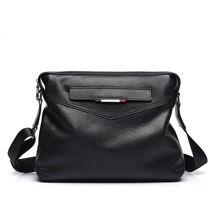 特売☆牛革ファッション 斜め掛けバッグ メンズ ブラック トレンド ショルダーバッグ メンズ レザー レトロ拍卖