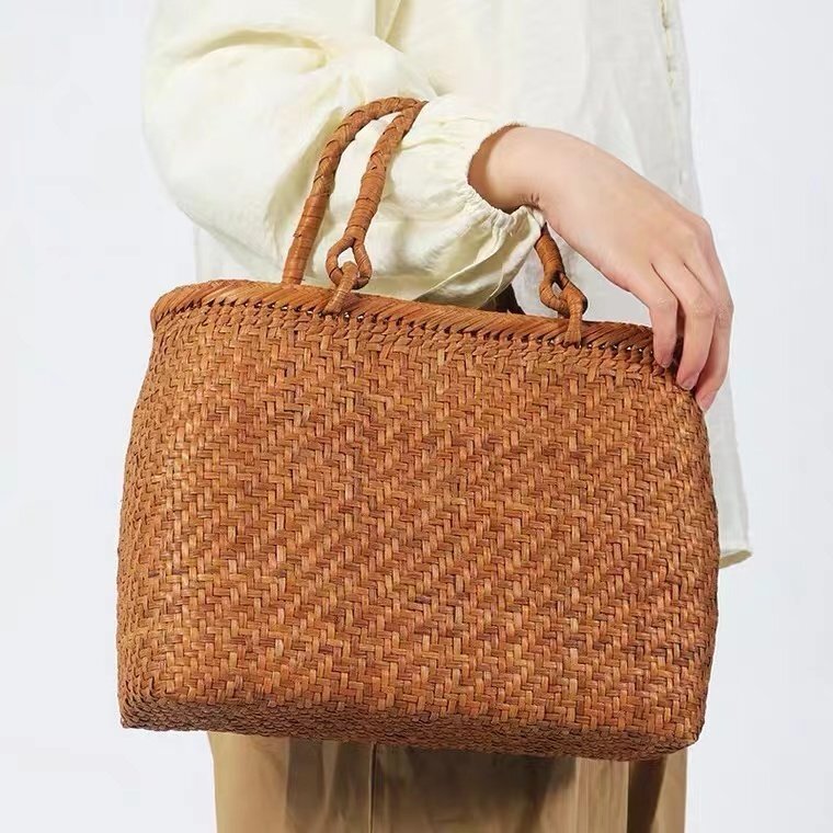 美品★山葡萄かごバッグ 手編み山葡萄籠バッグ バスケット籐かご 自然の良品拍卖