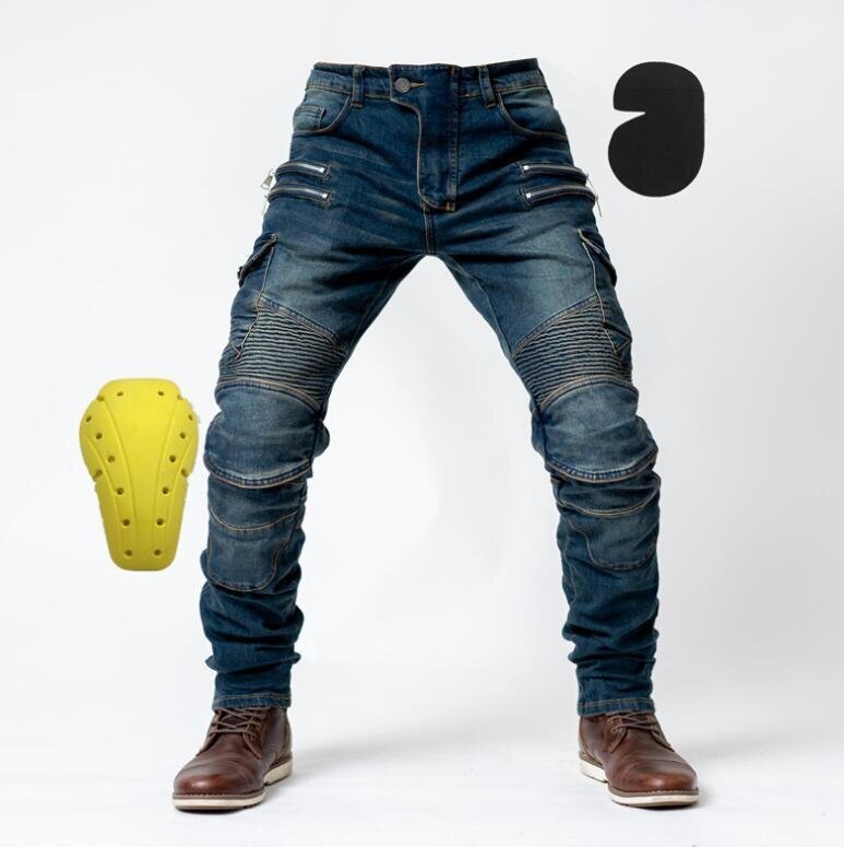 新品お洒落 バイク用 ライディングパンツ プロテクター付き デニムパンツ オールシーズン 耐磨 ツーリングジーンズ ストレッチ素材拍卖